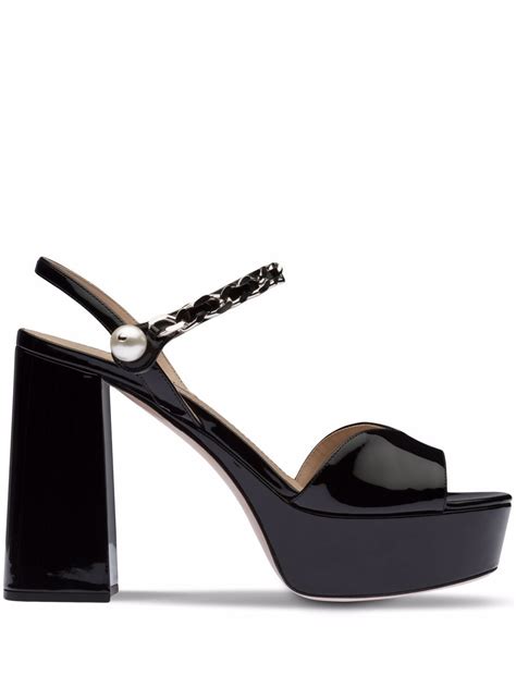 miu miu black patent sandals|Miu Miu Patent Leather Sandals .